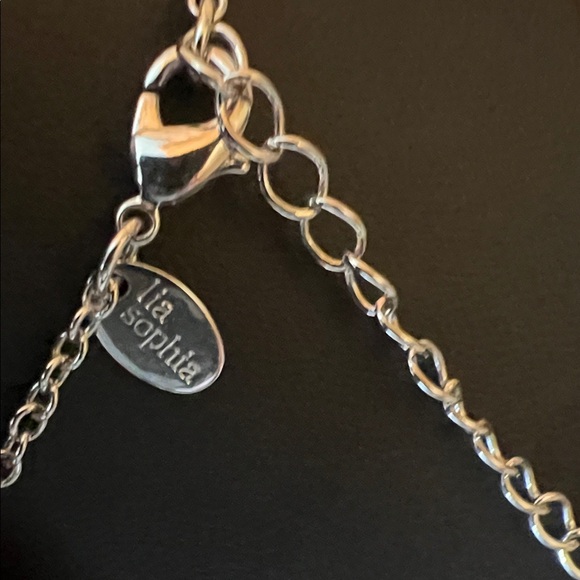 Lia Sophia Silver Disc Necklace - Picture 2 of 2